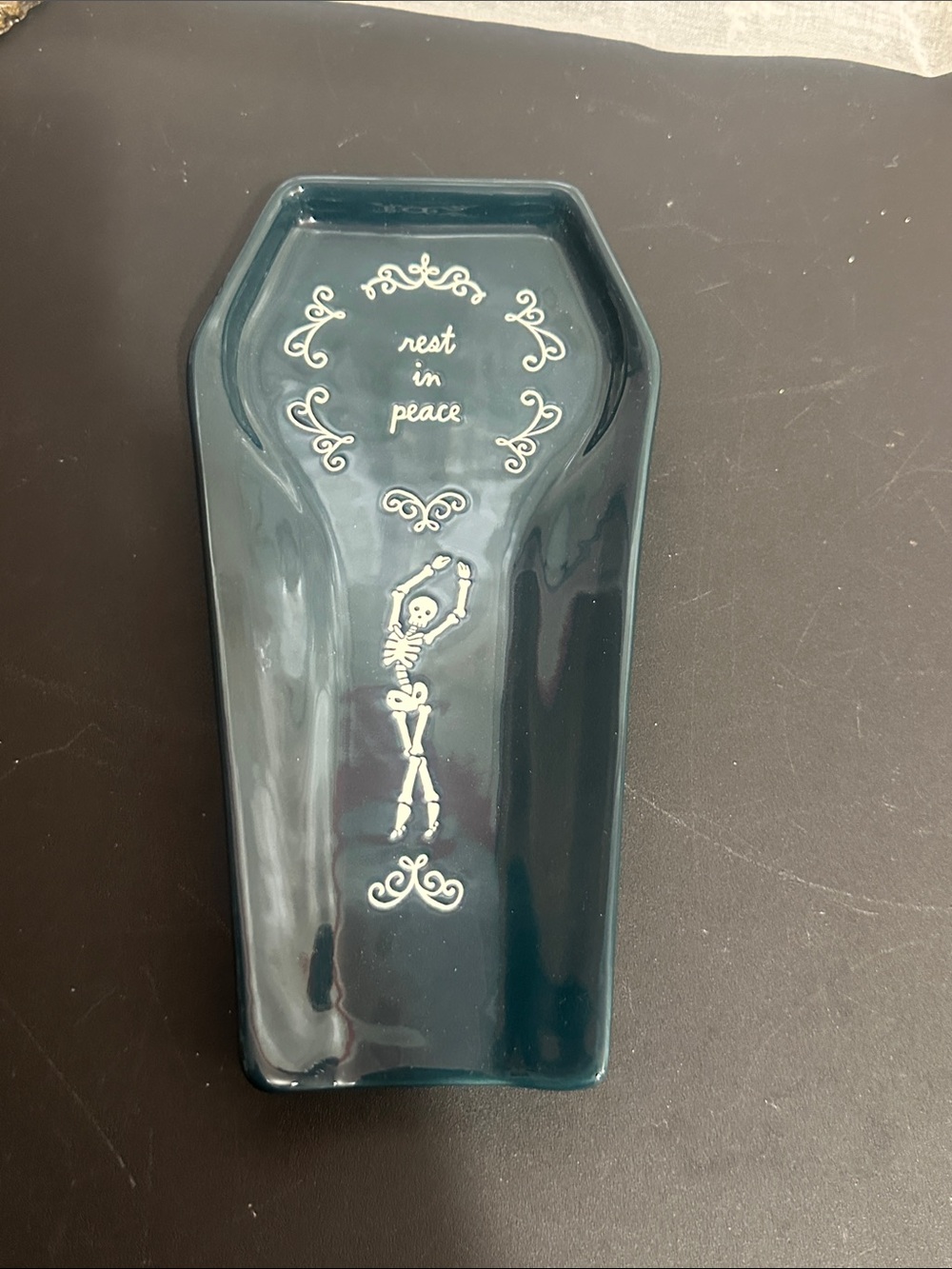 Rae Dunn Halloween ballerina skeleton spoon rest